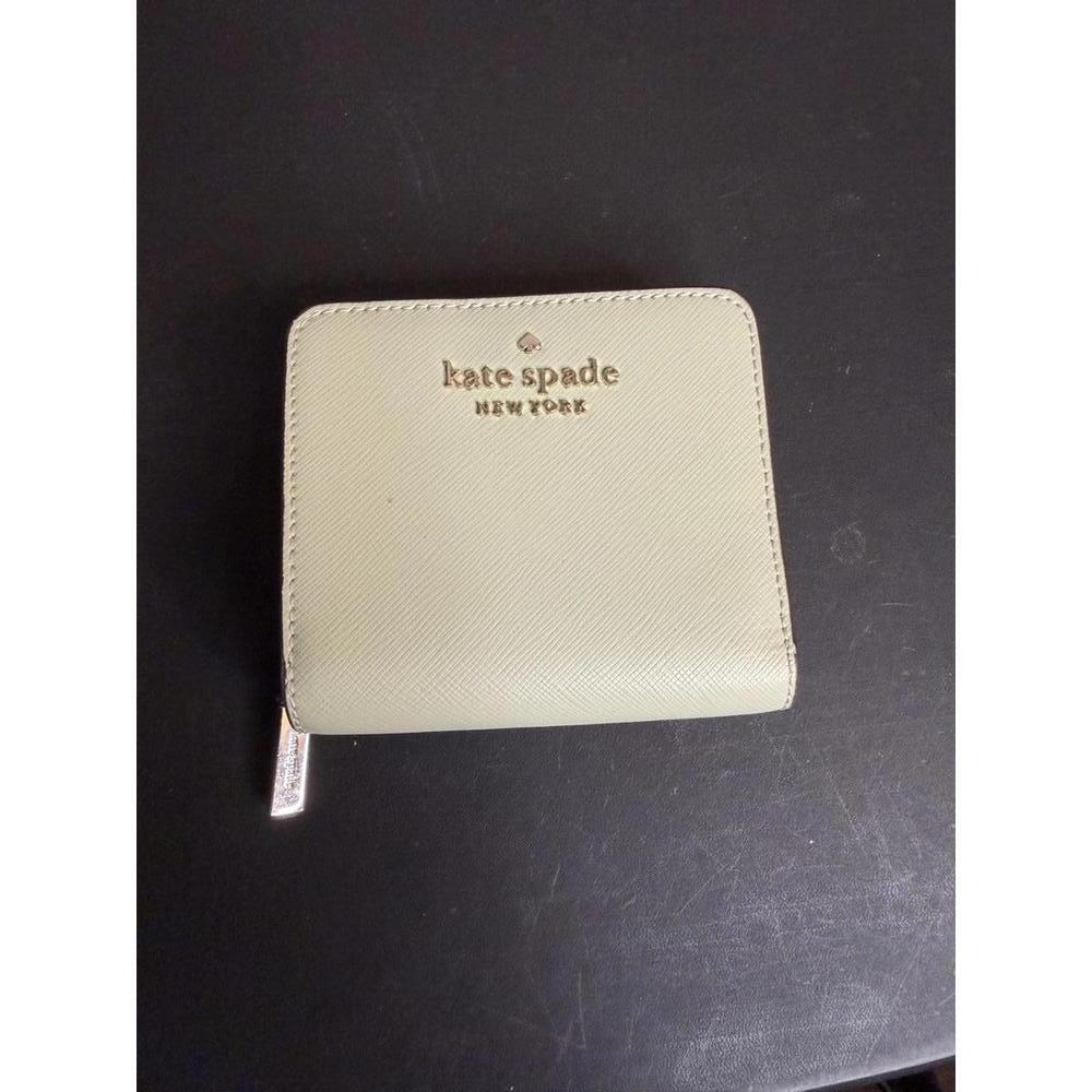 kate spade green zip around wallet
